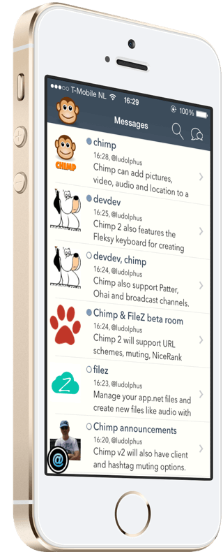 ChimPnut - iOS pnut.io client supporting rich media posts, messages, patter, broadcast and ohai